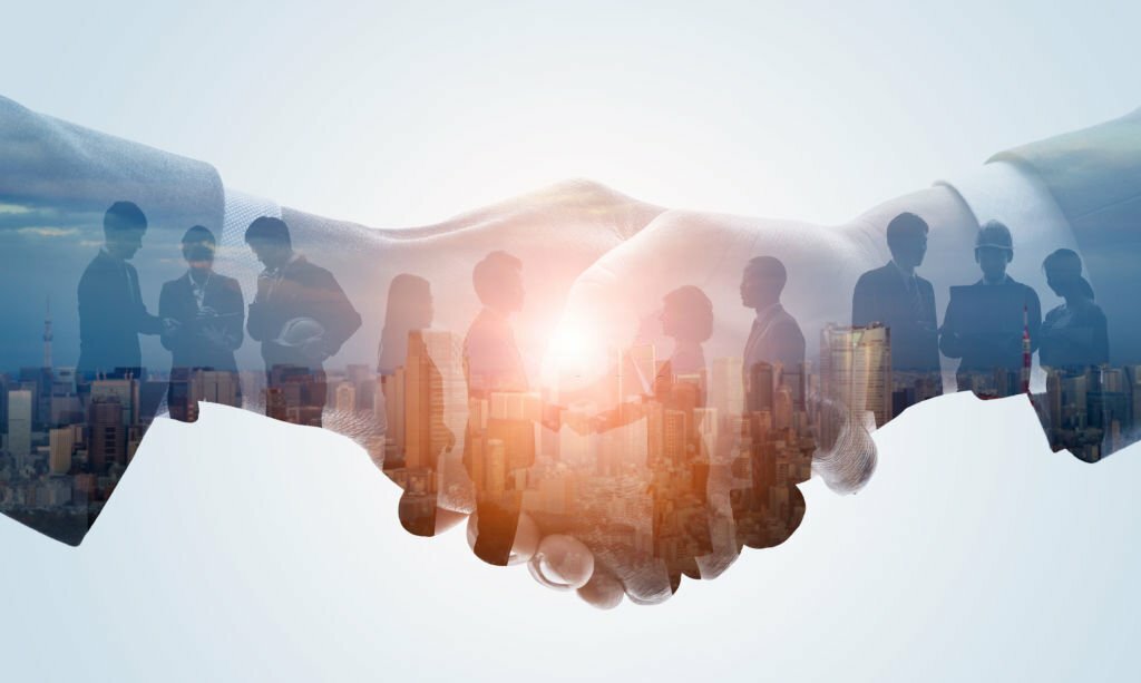 hr outsourcing services: Partnership of business concept. Business network.